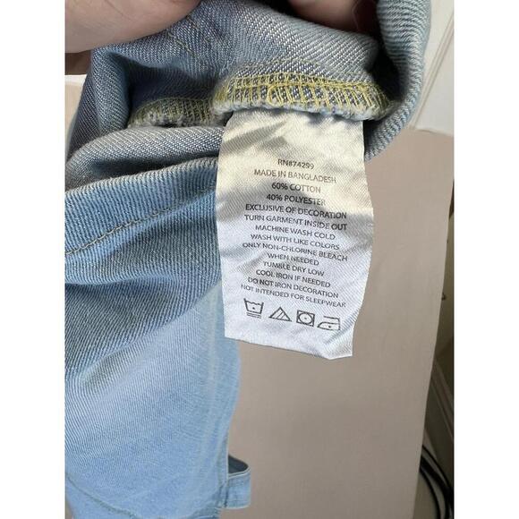 DKNY Girls Denim Jumper Dress Button Front Pocketed Strap Shoulders Overall Sz 6 - Picture 7 of 8